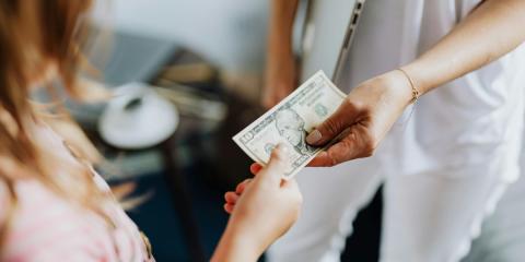 Cash exchanging hands