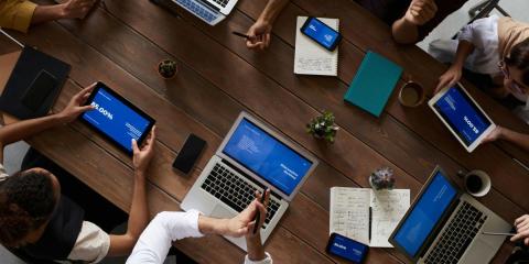 Tall view of a board room