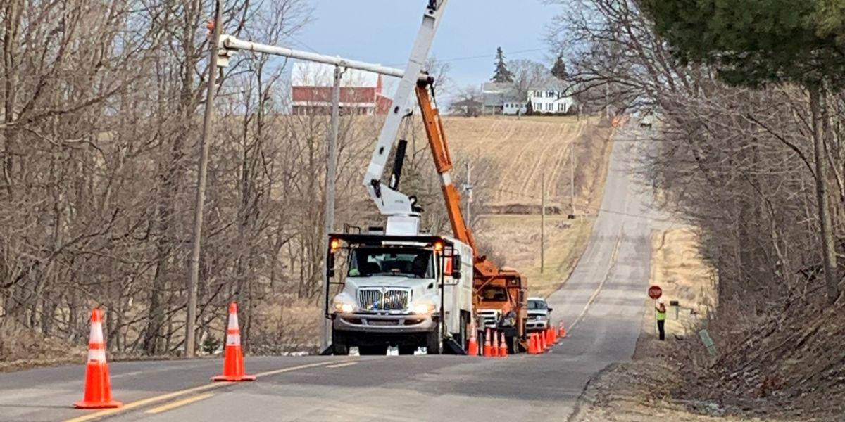 Truck doing tree trimming